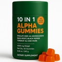 Alpha Gummies 10 in 1 for Men | 4000mg Himalayan Alpha Shilajit Gummies for Energy & Immune | 75% Fulvic Acid, 85+ Trace Minerals, Ashwagandha, Gokshura | No Added Sugar, Non-GMO, 60 Count (1)