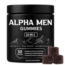 Alpha Gummies for Men, with Shilajit, Sea Moss, Ashwagandha, Manuka Honey + 22 in 1 Ingredients, All Natural Support Overall Health & Wellness, Advanced Formula, 30 Gummies (1)