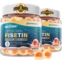 Liposomal Fisetin Complex Gummies - Healthy Aging & Cellular Renewal Support - 98% Purity Fisetin Supplement w/Trans-Resveratrol, Quercetin, Luteolin, Vitamin C & E, 1-A-Day, Vegan 120 Servings
