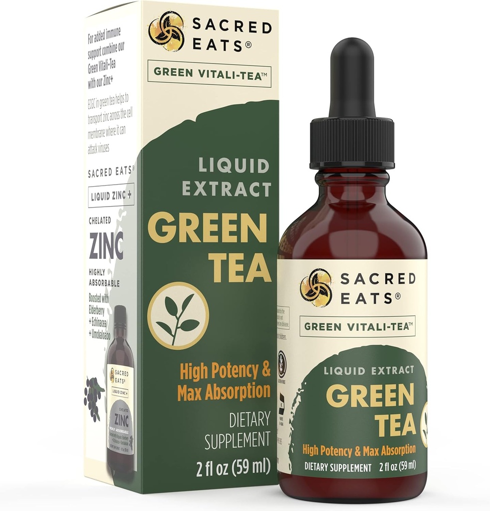 Green Tea Liquid Extract Drops - Ανοσοποιητική Υποστήριξη (Αντιοξειδωτικά & Πολυφαινόλες) Συμπλήρωμα. Προωθεί την Απαλή Ενέργεια. Βιολογικά Συστατικά, Χωρίς ΓΤΟ, Χωρίς Αλκοόλ & Γλουτένη (Μη-Flavored)