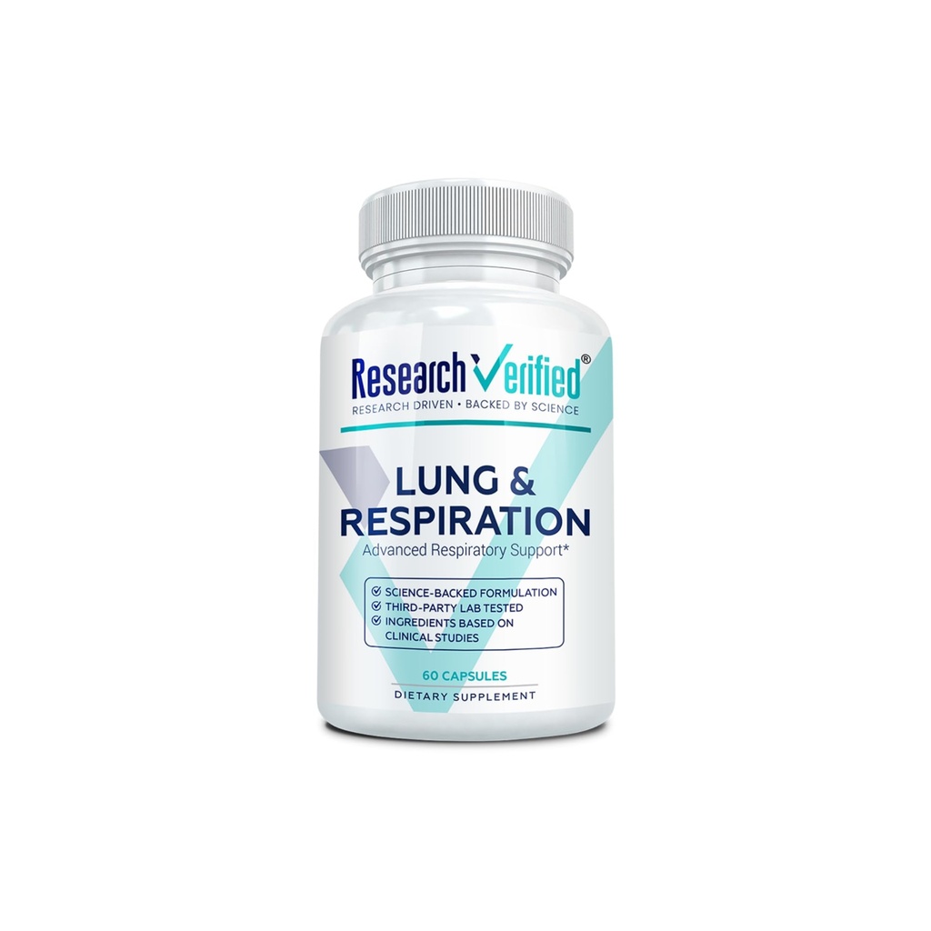Research Verified Lung and Respiration - Seasonal Allergy and Sinus Support - Vitamin A, C & D, Quercetin, Nettle Leaf Extract - 60 Capsules - Made in The USA