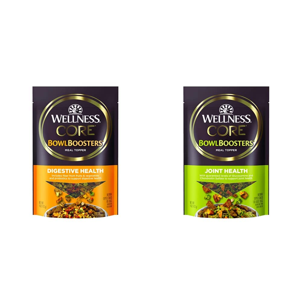 Bundle of Wellness CORE Bowl Boosters Digestive Health & Joint Health Dog Food Topper, 4 Ounce Bag