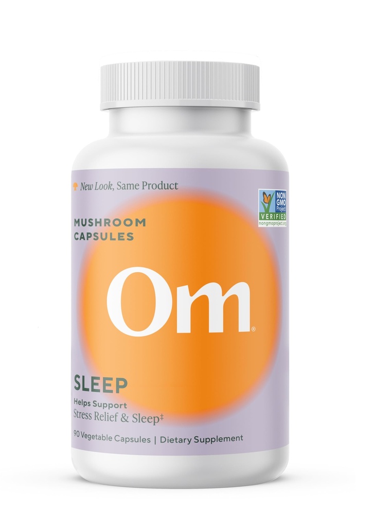 OM Mushroom Superfood Sleep Mushroom Κάψουλες Superfood Supplement, 90 Count, 30 Days, Reishi, GABA, L-Θεανίνη, Μελατονίνη για την ποιότητα του ύπνου Superfood Supplement