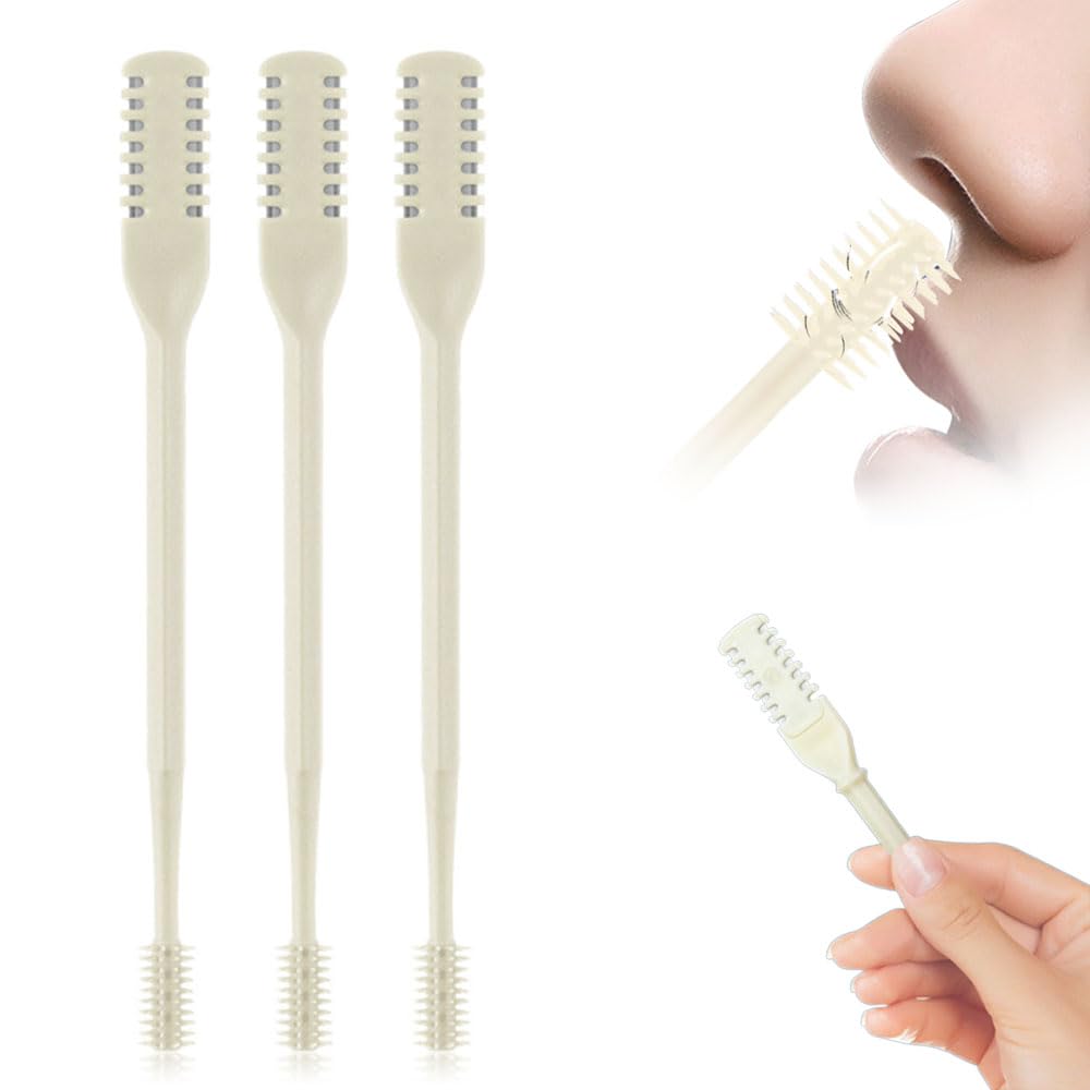 Upgraded Nasal Hair Cutter, Travel Essentials 2026 Portable Manual Nose Hair Trimmer for Women Men, 2 in 1 Nose Hair Remover 360° Rotating Nasal Grooming Tool