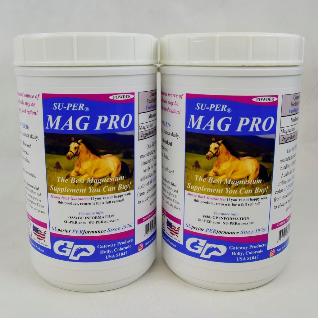 SU-PER Mag Pro Horse Calming Supplement - Υποστήριξη Κανονική Συμπεριφορά & Χαλαρωτικό Effect - Συμπλήρωμα μαγνησίου για άλογα - 4 Λίρες, (2 Συσκευασία)