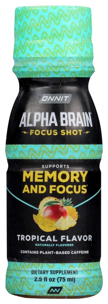 Onnit Labs Alpha Brain Tropical Shot SGL, 2.5 FZ
