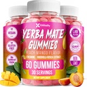 60 Yerba Mate Gummies - W/ L-Theanine, Rhodiola, Ginseng, Choline, B12. | Peach Mango Flavor – Vegan