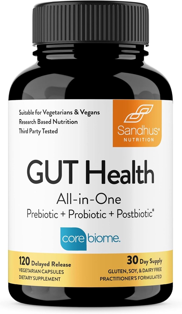 Sandhu's Gut Health - Prebiotic, Probiotic, Postbiotic & L-Glutamine 