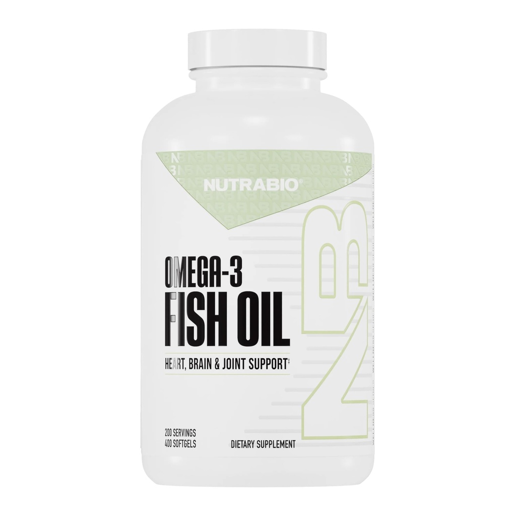 NutraBio Omega 3 συμπληρώματα ιχθυελαίου, 2.000mg, 400 Softgels - EPA DHA 3 συμπλήρωμα λιπαρών οξέων για να βοηθήσει στην υποστήριξη μιας υγιούς καρδιάς