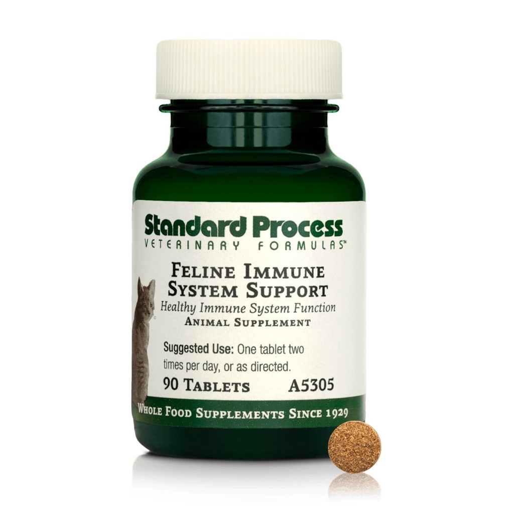 Standard Process Inc. Feline Immune System Support - Nutritional Supplement for Feline Immune Health Support - Cat Supplement Tablets to Aid Healthy Immune Cells & Tissue - 90 Tablets