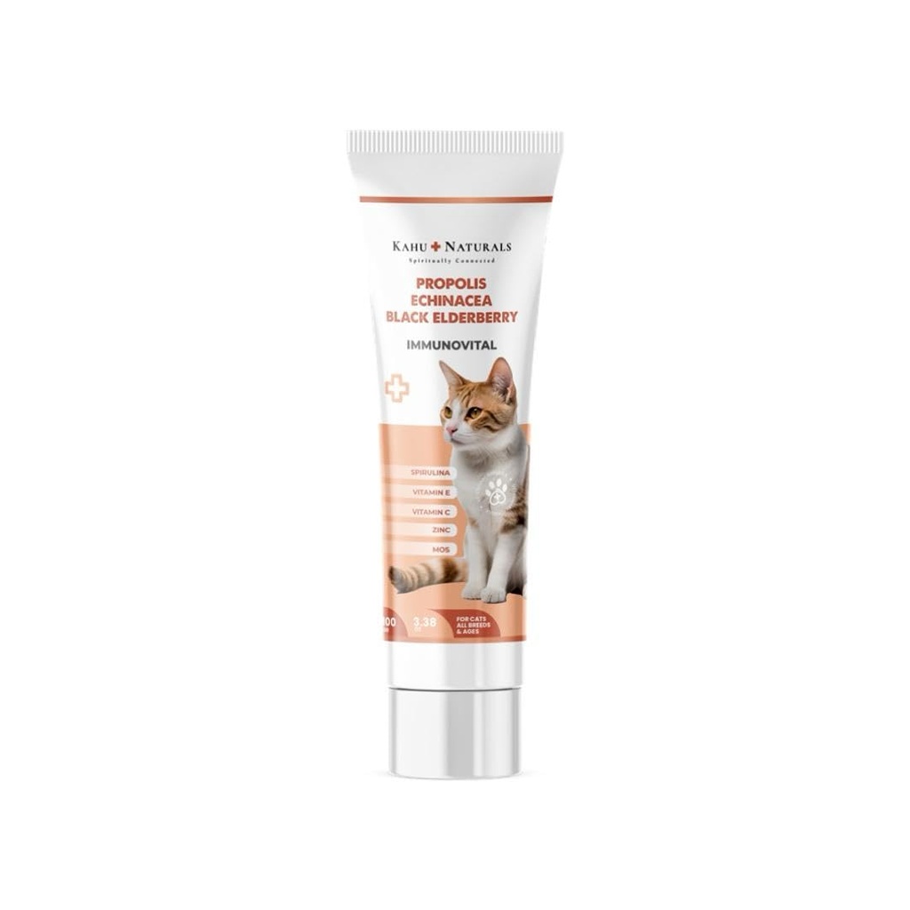 Immunovital Paste for Cats – Immune Support Supplement with Echinacea, Elderberry, Propolis, Vitamin C & Zinc – 3.38 oz