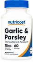Nutricost Odorless Garlic Oil & Parsley Oil, 180 Softgels, GMO-Free | 15mg of 100:1 Garlic Extract Per Serving, 0.6mg of 500:1 Parsley Extract Per Serving, 60 Servings Per Bottle