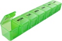 Sukuos Extra Large 7 Day Pill Organizer Easy to Open, Weekly Pill Box Καθημερινής Ιατρικής περίπτωσης με Clear Lid, Silkscreen Printed κάτοχος βιταμίνης για ιχθυέλαια ή συμπληρώματα (Πράσινη)