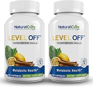 Natural Cure Labs Level Off Anti Spike Formula Συμπληρώματα γλυκόζης – Κάψουλες για τη μεταβολική υγεία, Βοηθά Μέτριας Γλυκόζης Σπάικς, Vegan, Μη ΓΤΟ, Χωρίς Γλουτένη (240 Count (Pack of 2))