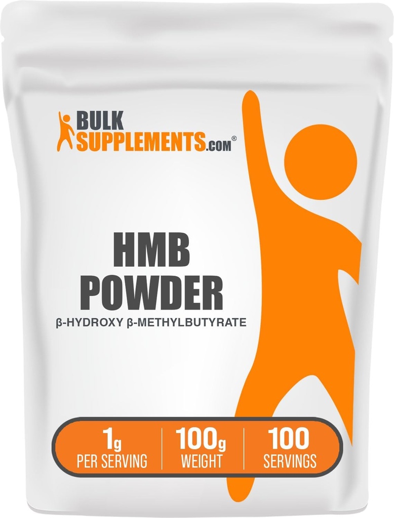 BulkSupplements.com HMB Powder - as Calcium HMB, Beta-Hydroxy Beta-Methylbutyrate - HMB Powder Supplements, Gluten Free - 1g per Serving, 100g (3.5 oz) (Pack of 1)