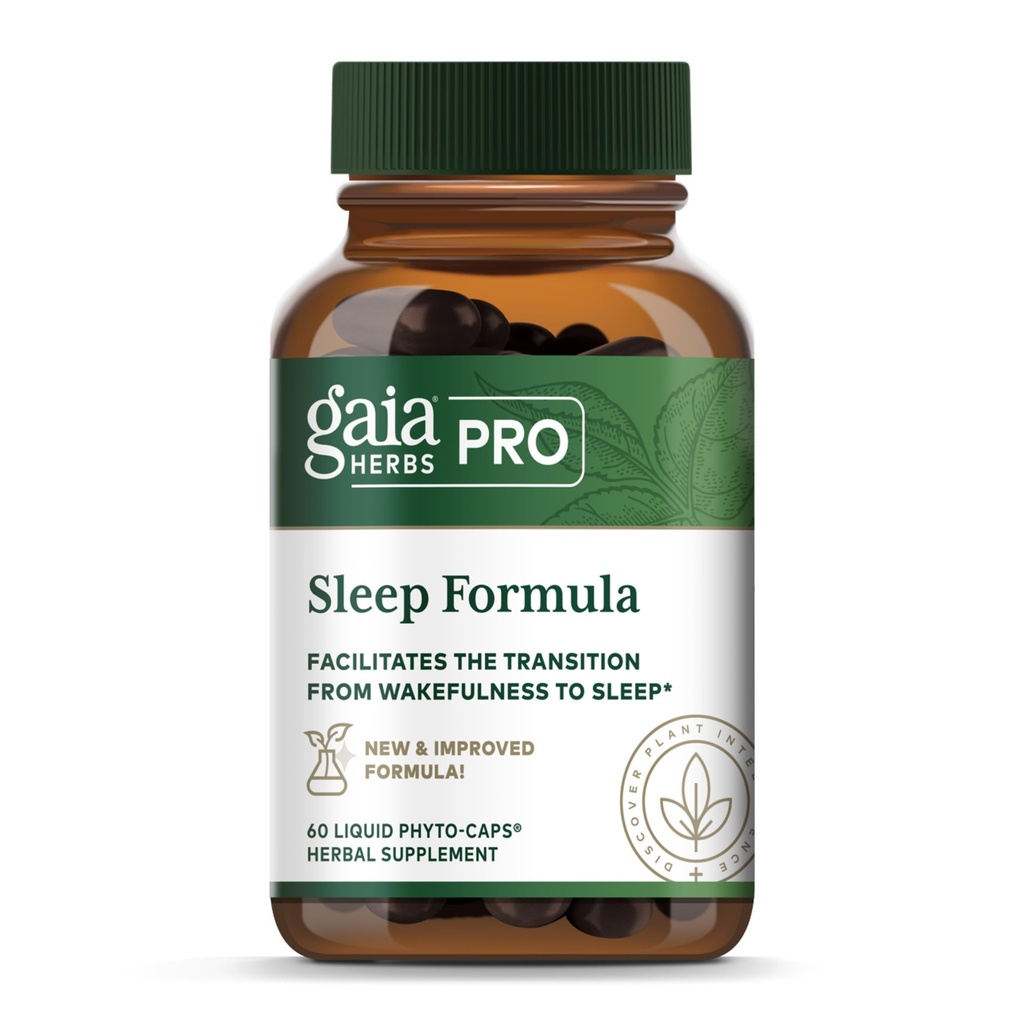 GAIA HERBS PRO Formula ύπνου - Υποστηρίζει τον ύπνο και την χαλάρωση για περιστασιακή αϋπνία * - Εκχυλίσματα βοτάνων με ρίζα βαλεριάνας, passionflower & λεβάντα - κάψουλες Vegan - 60 Liquid Phyto-Caps