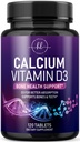 Calcium 1200 mg per Serving with Vitamin D3 - Bone Health Support Supplement, Calcium Supplements for Women & Men - Bone Strength, Teeth, Immune Support, Calcium Carbonate, USA Bottled - 120 Tablets