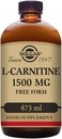 Solgar L-Carnitine 1500 mg Liquid, 16 oz. - Φυσικό άρωμα λεμόνι - Υγεία καρδιάς - Υποστηρίζει την ενέργεια, το μεταβολισμό, την αντοχή άσκηση & την αποκατάσταση - μη-ΓΤΟ, Vegan, Γλουτένη & Γαλακτοκομικά - Περίπου 31 υπηρεσίες