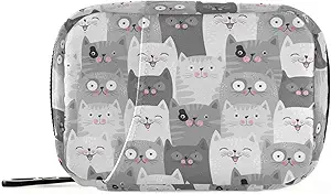 Grey Cats Pill Box 7 Day Pill Τσάντα Τσάντα Ταξιδιού Χάπια Organizer με Zipper Φορητή Εβδομαδιαία περίπτωση Συμπαγές μέγεθος για τον κάτοχο συμπλήρωμα βιταμίνης