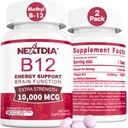 B12 Βιταμίνες 10.000 mcg, μεθυλιωμένη βιταμίνη Β12 Υπογλώσσια - Ενίσχυση ενέργειας, Εστίαση, Μεταβολισμός & Εγκεφαλική Υγεία Υποστήριξη, Υποστήριξη ανοσοποιητικού συστήματος, Γρήγορη Διάλυση, Φυσικό άρωμα φράουλας, 180 εξυπηρετήσεις