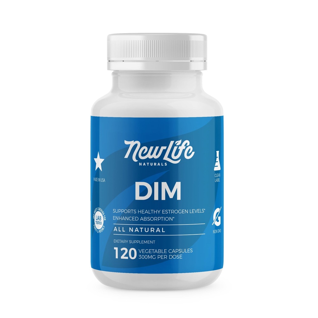 NewLife Naturals DIM Supplement 300mg, Γυναίκες & Άνδρες - χάπια ορμονικής ακμής, Εμμηνόπαυση Ανακούφιση 