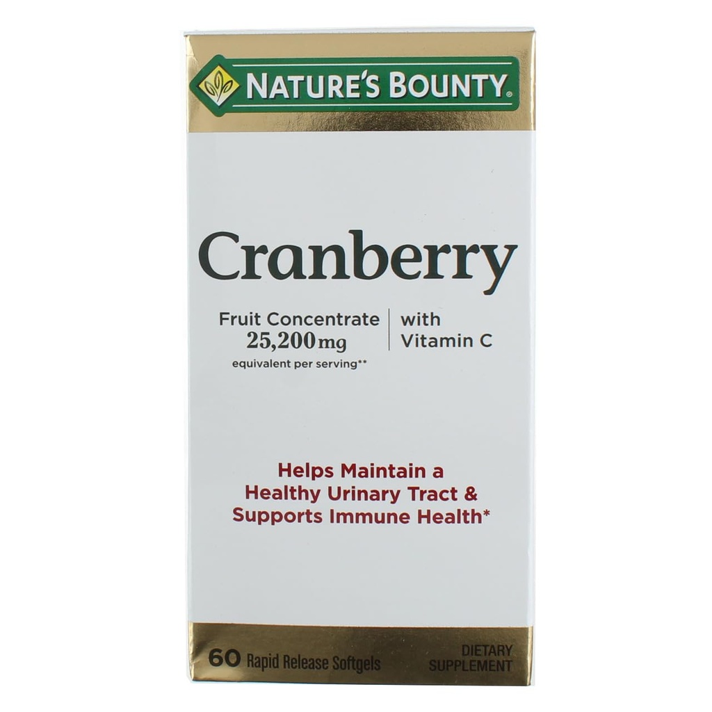 Nature's Bounty Cranberry Dietary Supplement 60 Soft Gels (Συσκευασία του 2)