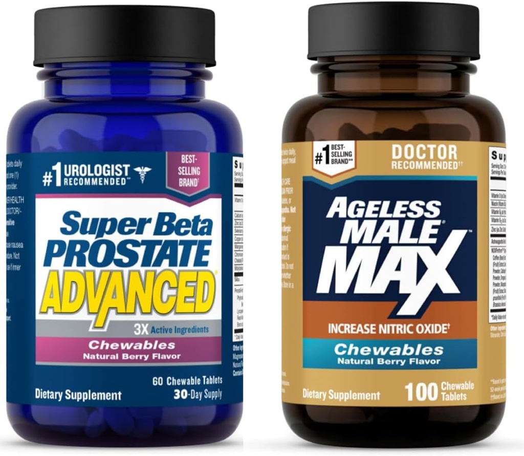 Super Beta Prostate Advanced and Ageless αρσενικό Max Nitric Oxide Booster Μασώμενα συμπληρώματα