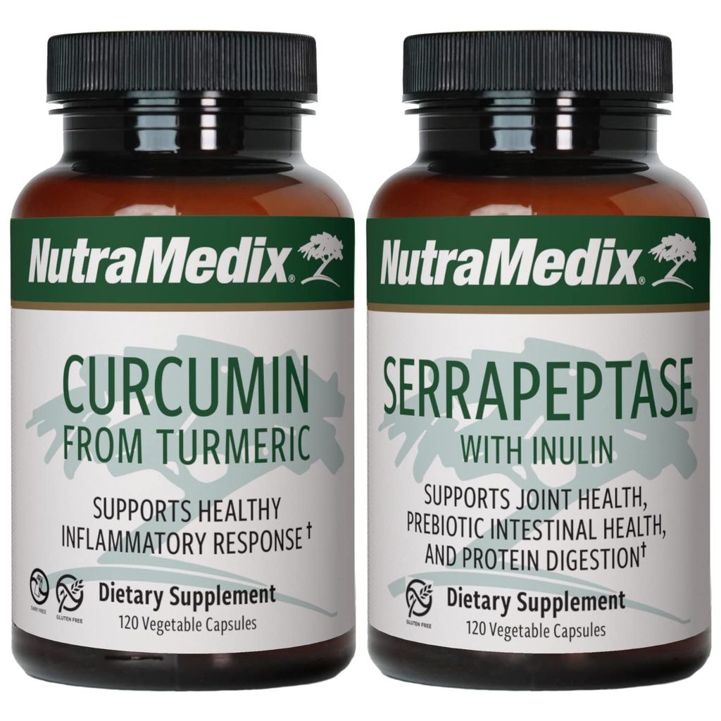 NutraMedix Joint Support Bundle - Περιλαμβάνει Κουρκουμίνη από Turmeric και Serrapeptase Enzyme Κάψουλες Υποστήριξης για Κοινή Υποστήριξη και Υγιεινή Φλεγμονώδης Υποστήριξη Ανταπόκρισης - 2-Piece Set