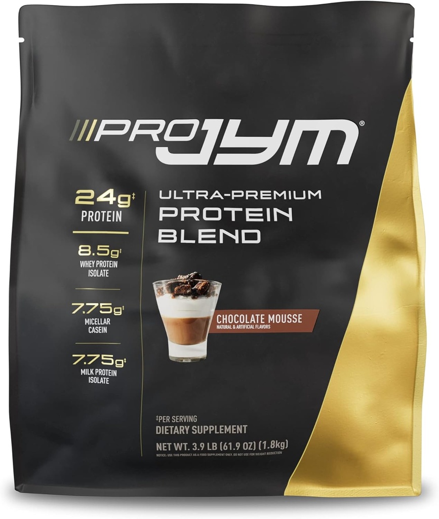 Pro JYM Chocolate Mousse Protein Powder - Whey Protein Isolates, Casein, & Milk Protein, Lean Muscle Building for Men & Women, JYM Supplement Science, 45 Services