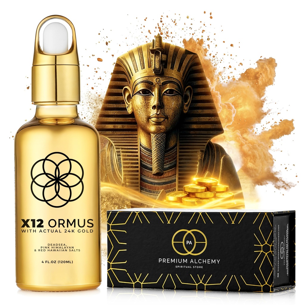 X12 Ormus Monoatomic Gold - Liquid Trace Mineral Blend with 24K Gold – Made by Real Alchemists - Dead Sea & Himalayan Salt - 4 fl oz