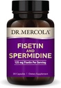 Δρ. Mercola Fisetin και Spermidine, 30 Καψάκια 125 mg Fisetin, Μη ΓΤΟ, Χωρίς γλουτένη, Χωρίς σόγια