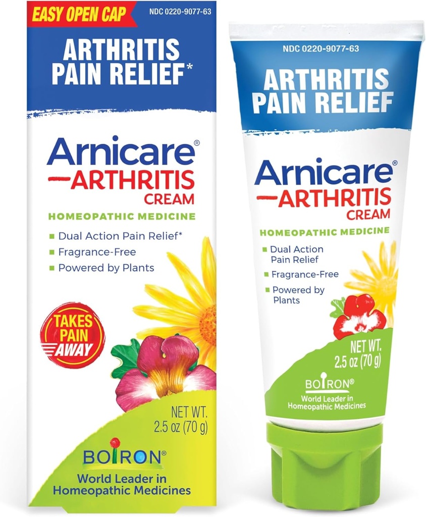Boiron Arnicare Arthritis Κρέμα για τον πόνο ανακούφιση των γονάτων, τα χέρια, wrists, αγκώνες, αρθρώσεις & μύες – Γρήγορα απορροφηθεί & Fragrance-Free – 2,5 oz