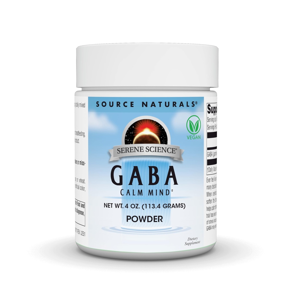 Πηγή Naturals Serene Science GABA, ήρεμο μυαλό - 4 oz σκόνη