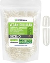 XPRS Nutra Size 0 Pullulan Empty Capses - 100 Count Clean Label Plants Clear Empty Vegan Caps - Premium Χορτοφαγικά Χάπια - Do-It-Yourself Φυτική Κάψουλα Γέμισμα