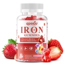 Sugar Free Iron Gummies for Energy Support, 60 Count | Formulated with Folate, Zinc, Vitamin C, B12 & B6, Vegan Supplement, Gentle on Stomach, Strawberry Flavor