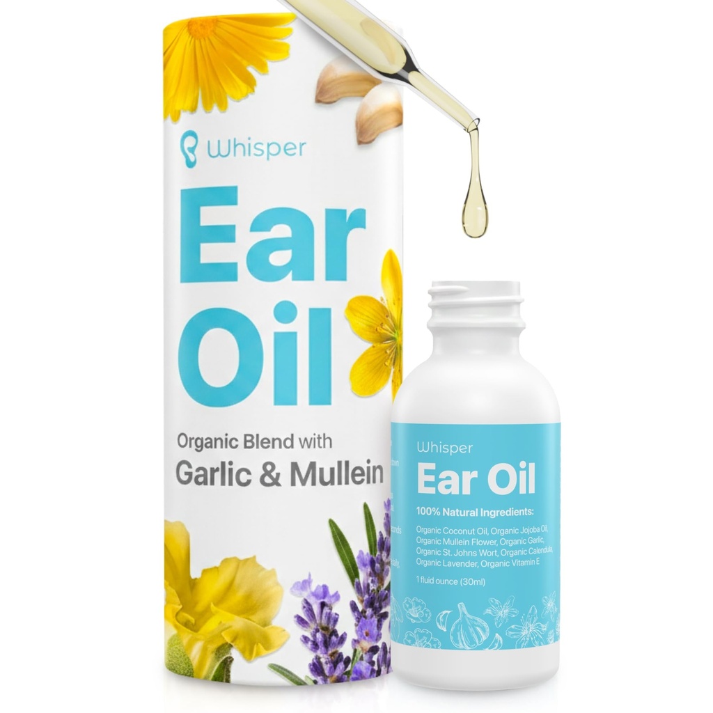 Ear Oil Drops | Garlic Mullein Ear Drops for Clogged Ears, Ear Infection, Ear Wax Removal Drops, Itchy Ears & Earache Drops | Swimmers Ear Drops For Swimmers | Sweet Oil For Ears | Ear Tinnitus Relief
