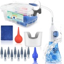 QISXROVY Ear Wax Removal Tool, Ear Cleaning Kit, Safe Ear Irrigation Flushing System for Adults & Kids, Large (50pcs accs), Transparent