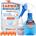 WaxBGone® Ear Wax Removal Kit with SoftSpray® Irrigation Tips, 4X High Output Sprayer & Ear Basin - Safe, Fast, Gentle Ear Cleaning Kit for Adults & Kids at Home - Standard Kit with Ear Drops