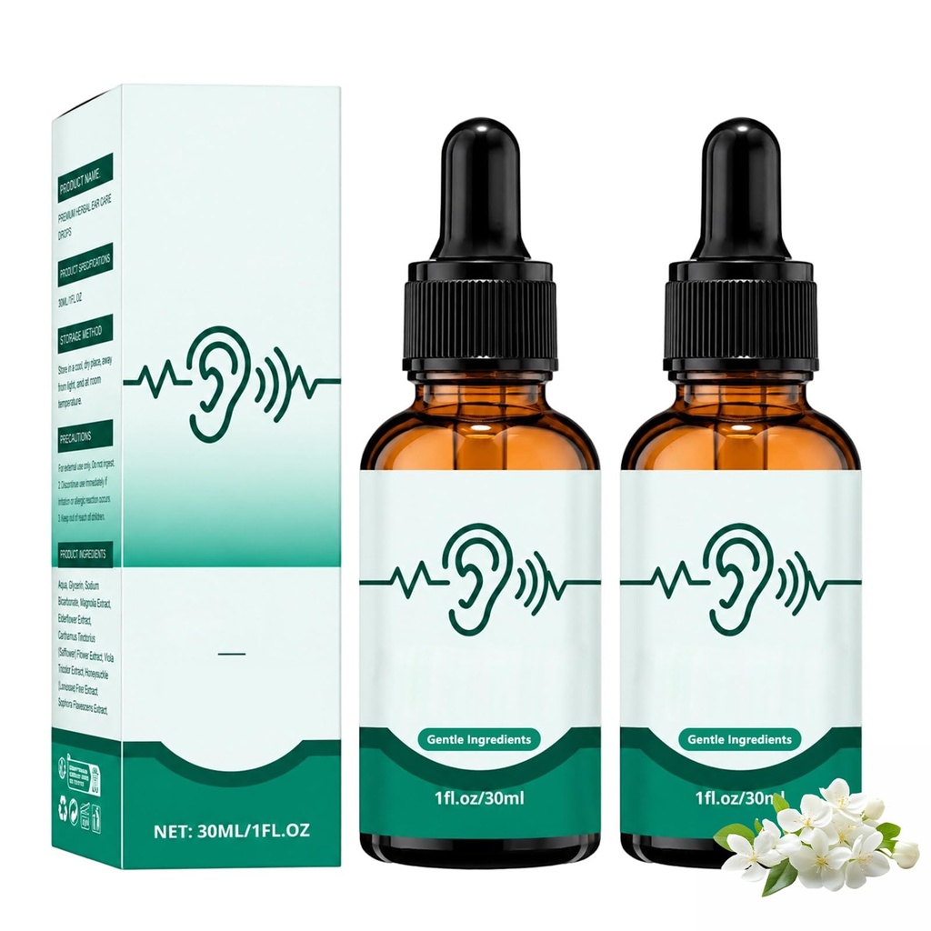 2PCS Ear Drops, Ear Cleaning Drops, Natural Care Formula, Canal Hydration & Daily Comfort for Ear Wax Softening