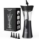 Manual Ear Wax Removal Kit - One-Hand Control Ear Cleaner Tool, Easy to Use Ear Irrigation Flushing System with Soft Silicone Tip for Effective & Safe to Clean Ear Built Up Wax Home Use(Black)