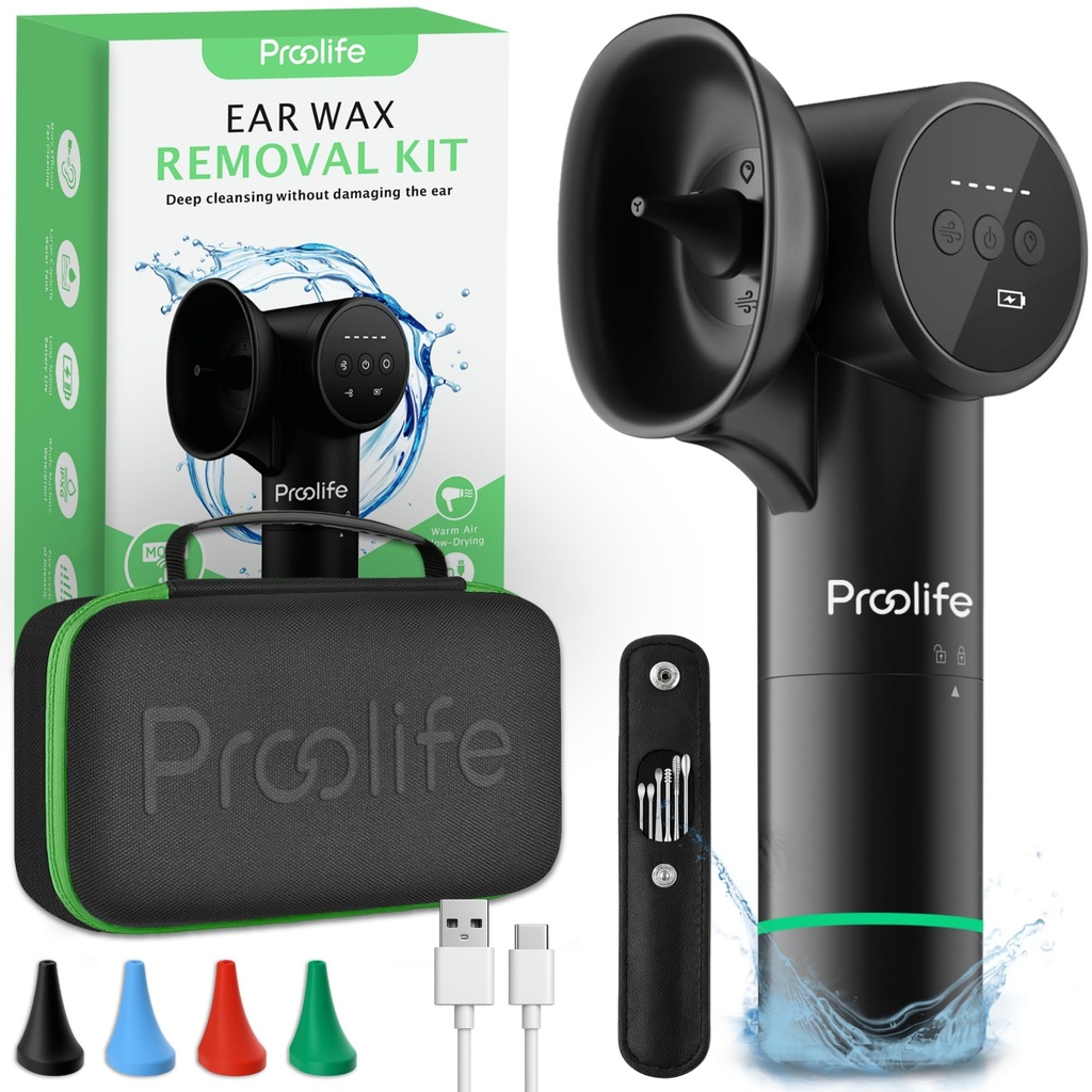 Electric Ear Wax Removal Kit for Adults – Ear Cleaner with Irrigation & Flushing System | Water Ear Cleaner & Ear Washer for Humans | Safe Deep Ear Cleaning Tool for Home Use