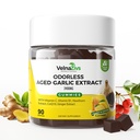 Aged Garlic Extract Gummies – Odorless, Soft Chew for Heart, Circulation & Immune Support | Adults 25+ Daily Wellness, No Garlic Burps, 90 Counts