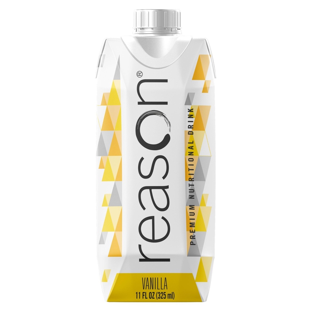 Reason Premium High Calorie Protein Drink, Free of Soy, GMO, Vanilla, 11 oz | Gluten, Artificial Flavors, and Sweeteners, NSF Certified, Lactose-Friendly, Great for Tube-Feeding