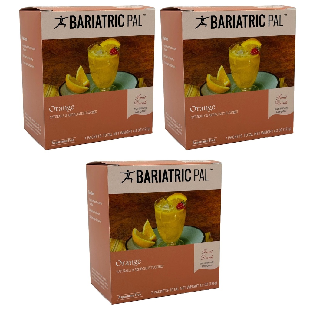 BariatricPal 12g Protein Aspartame-Free Fruit Drink - Orange (3-Pack)