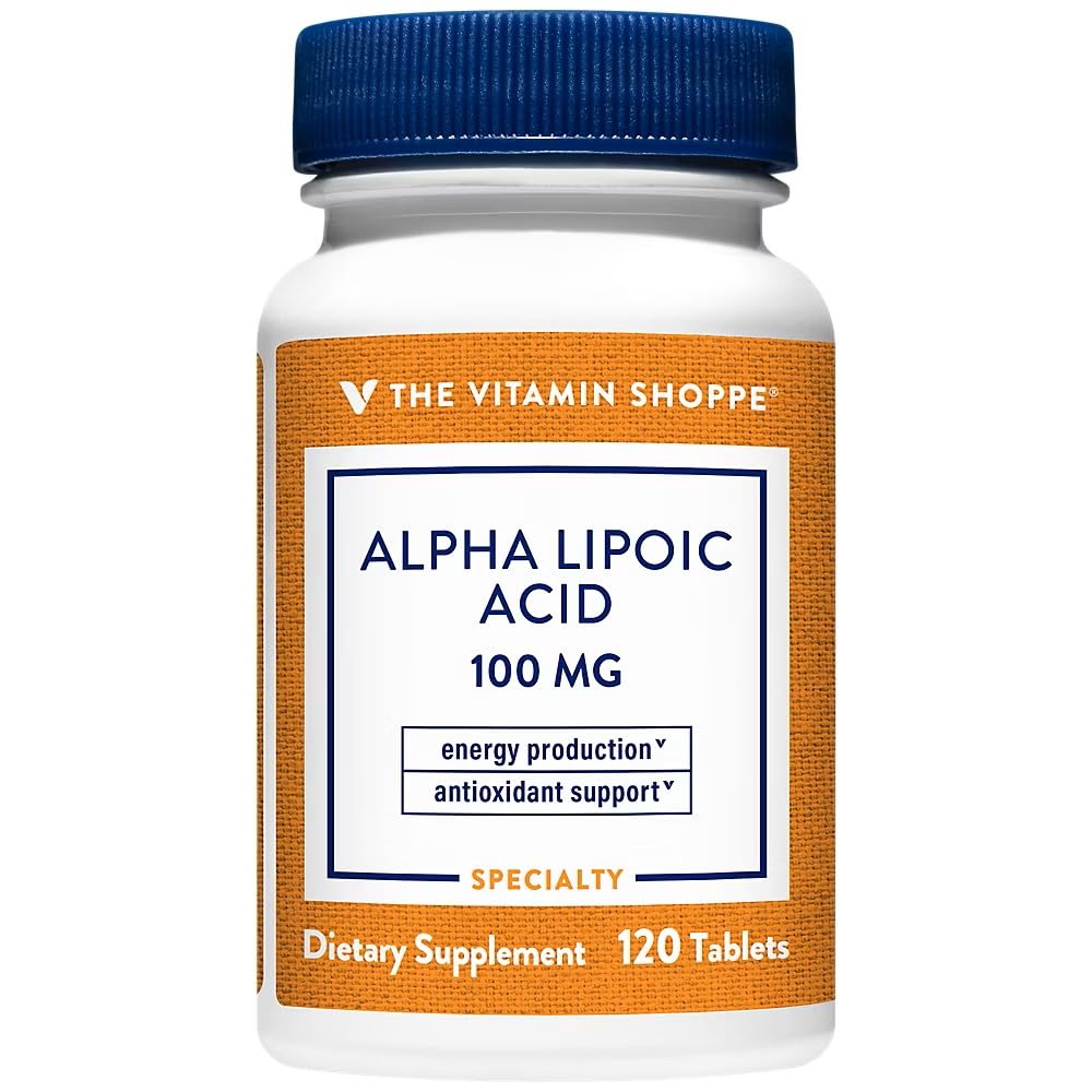 The Vitamin Shoppe Alpha Lipoic Acid 100mg, Natural Antioxidant Formula to Support Glucose Metabolism & Promotes Healthy Blood Sugar (120 Capsules)
