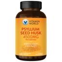 Vitamin World Psyllium Husks Capsules, 4500mg Per Serving, Fiber Supplement for Digestive Health and Regularity, Gluten-Free, 120 Capsules