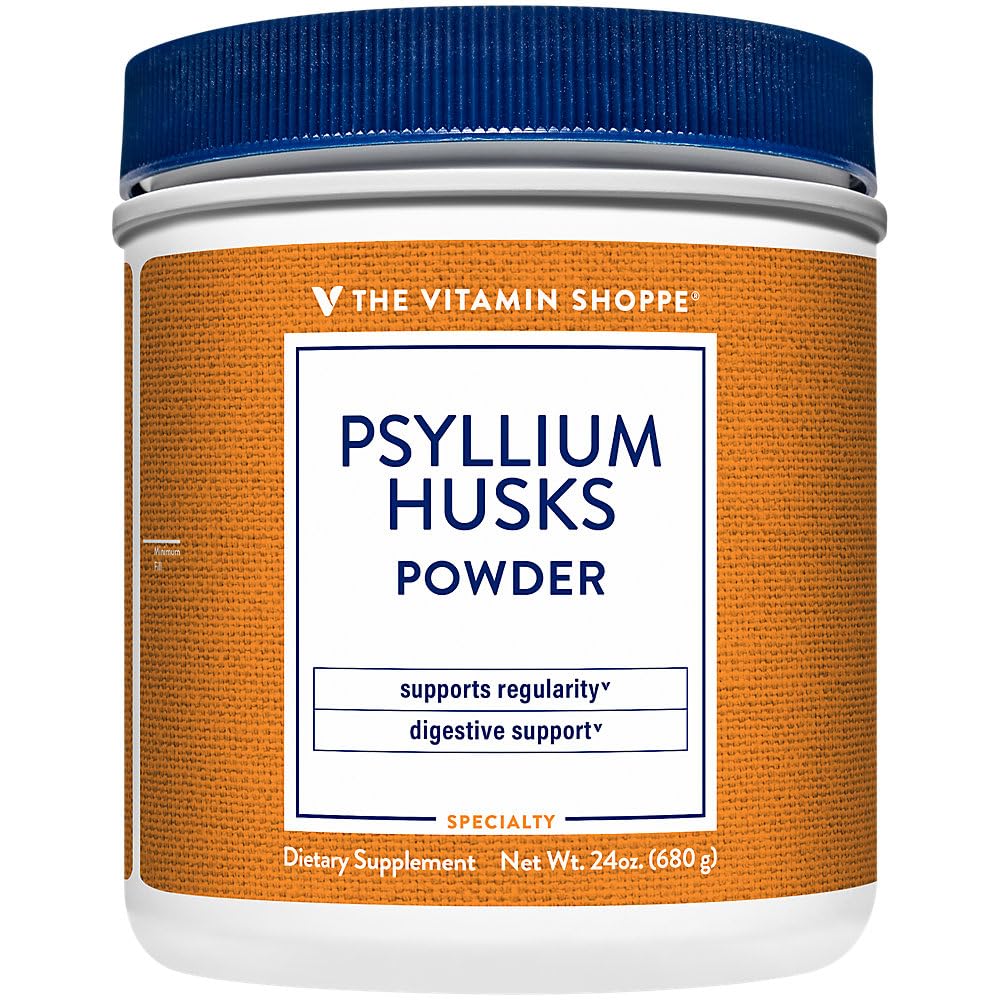 The Vitamin Shoppe Psyllium Husk Powder - Digestive Health & Regularity | Soluble Fiber Supplement | 16 oz 136 Servings | Unflavored