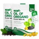 JME Oil of Oregano with Black Seed Oil, 4 in 1 Organic Oregano Oil Capsules for Immune & Digestive Support | 5X Carvacrol & Thymoquinone + Vitamin C & Zinc | 300 Softgels, Non-GMO