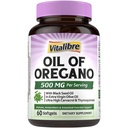 Vitalibre Oil of Oregano 500mg with Black Seed Oil, Wild Harvested, Contains Carvacrol, Non-GMO, Herbal Extract Supplement for Immune Support, 60 Softgels