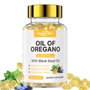 Organic Oregano Oil Softgels: Oil of Oregano 300mg with 200mg Black Seed Oil Oregano Supplement is Natural Antioxidants for Immune Health Non-GMO Gluten Free Formula